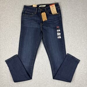 Levi's 711 Skinny Mid Rise Slim Jeans Dark Blue Wash Womens 6 Short 28X30 NWT
